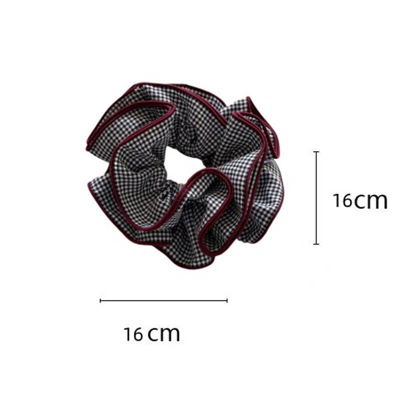 Polka Dot Gingham Ruffled Hair Scrunchies DP25F976