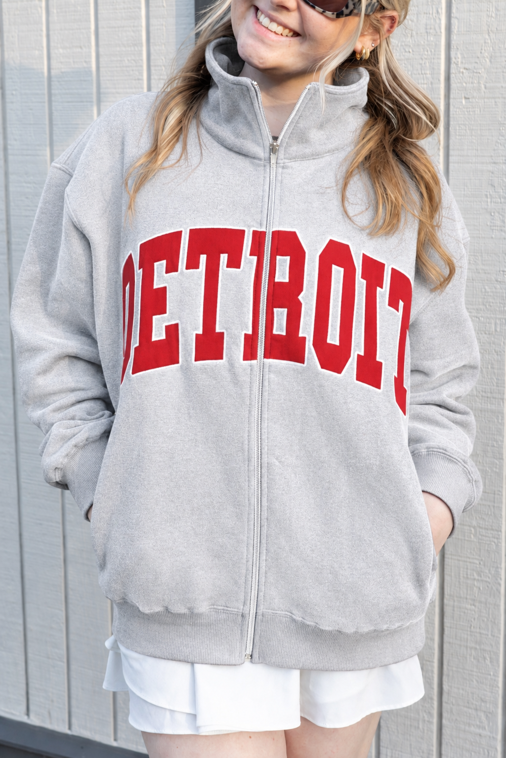 Detroit Jacket (Grey and Red) (Preorder)