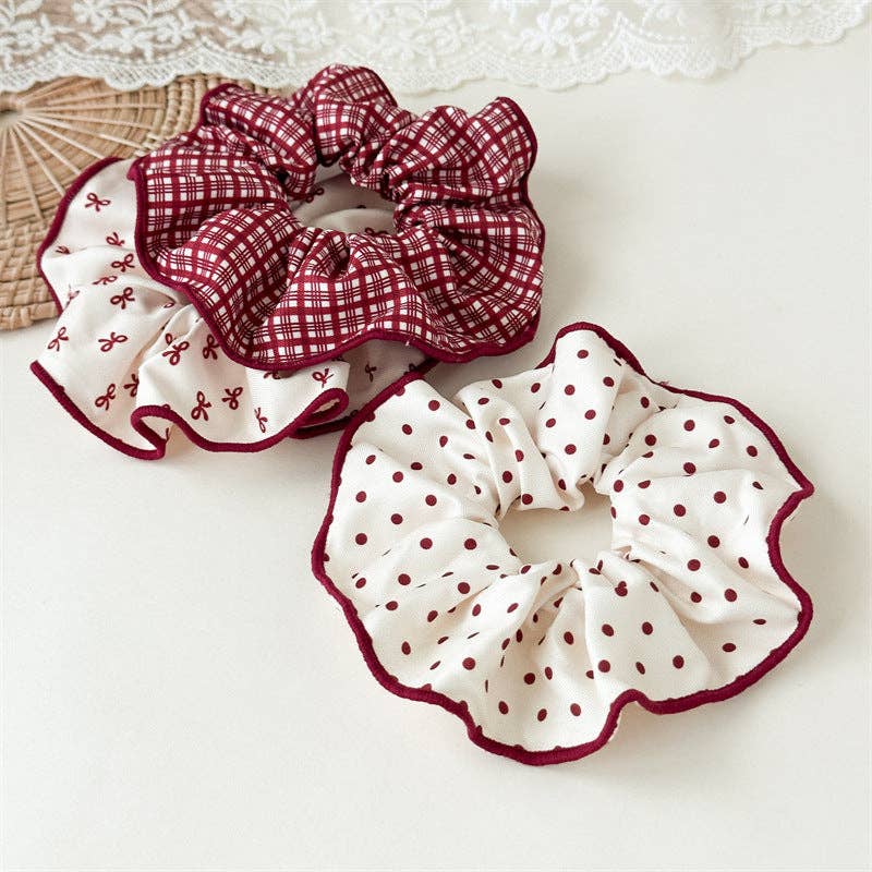 Cute Plaid Polka Dot Stretchy Hair Scrunchie 8BW6HSR60T