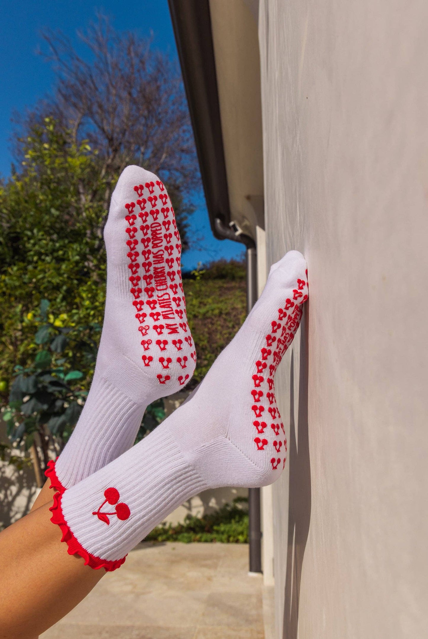 Popped My Cherry Pilates Grip Socks
