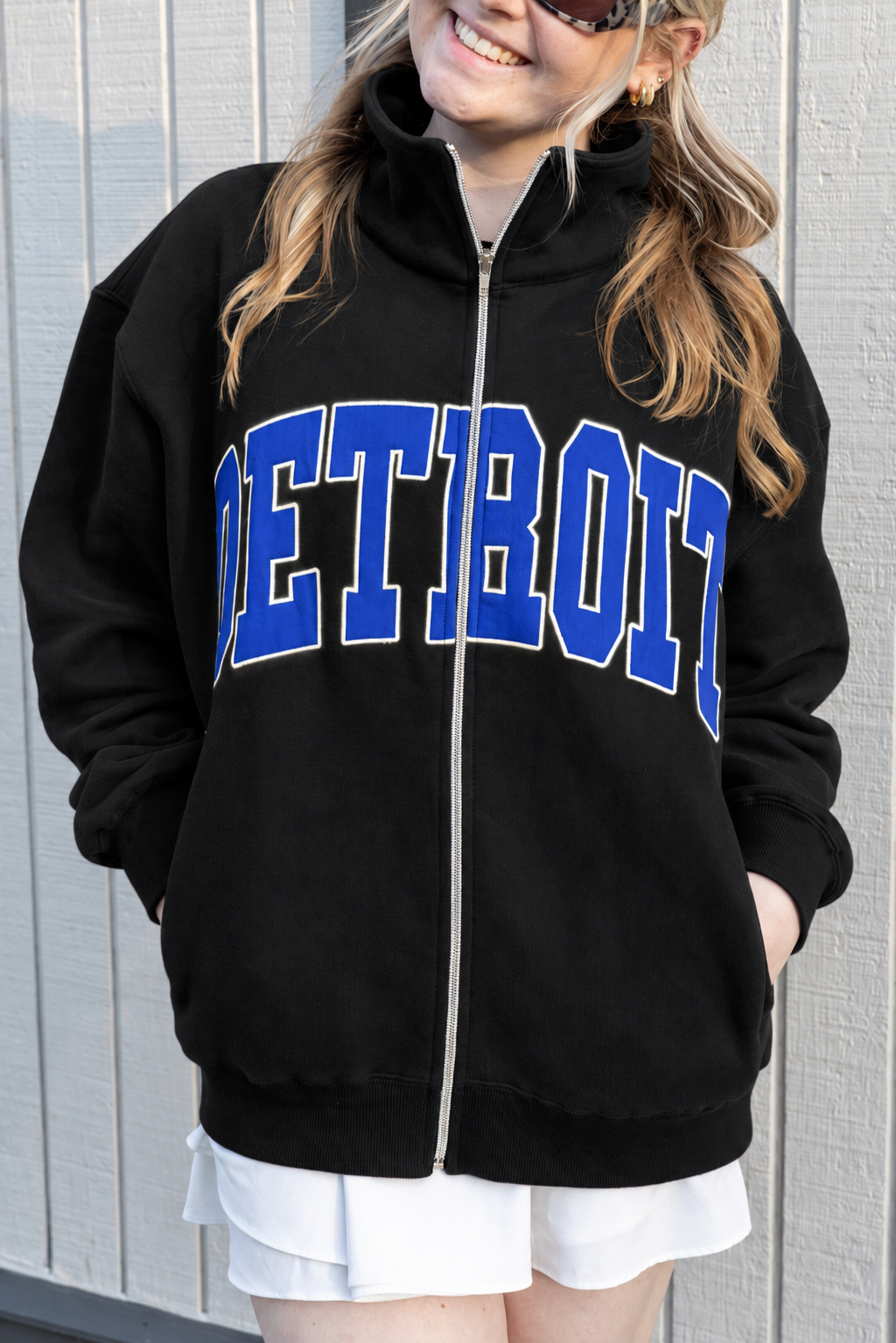 Detroit Jacket (Black and Blue) (Preorder)