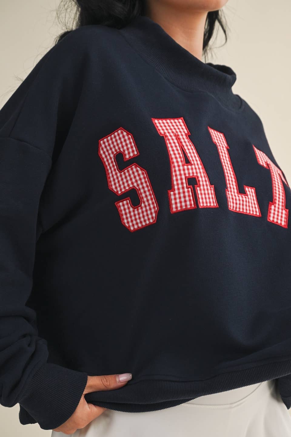 Salty Oversized Mock Neck Sweatshirt
