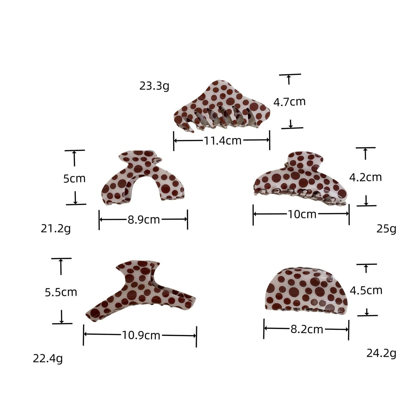 Simple Polka Dot Color Block Hair Claw DP25F573
