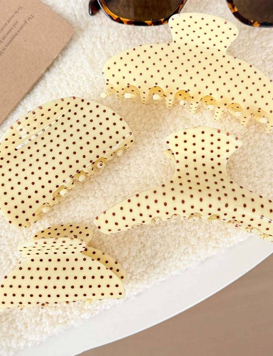 Vintage Polka Dots Acetate Hair Claws 8AS6HCP10