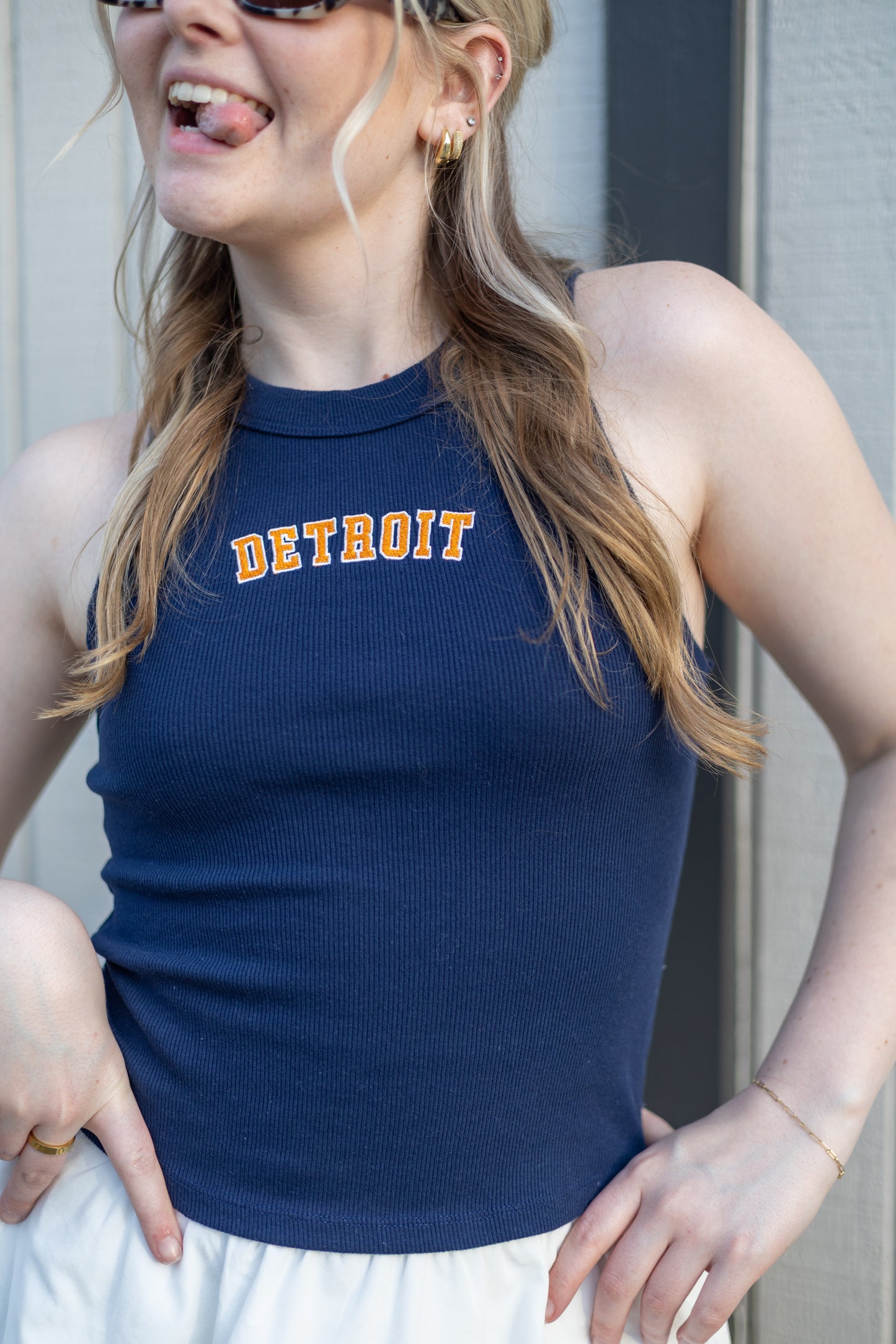 Detroit Tank(navy & orange)
