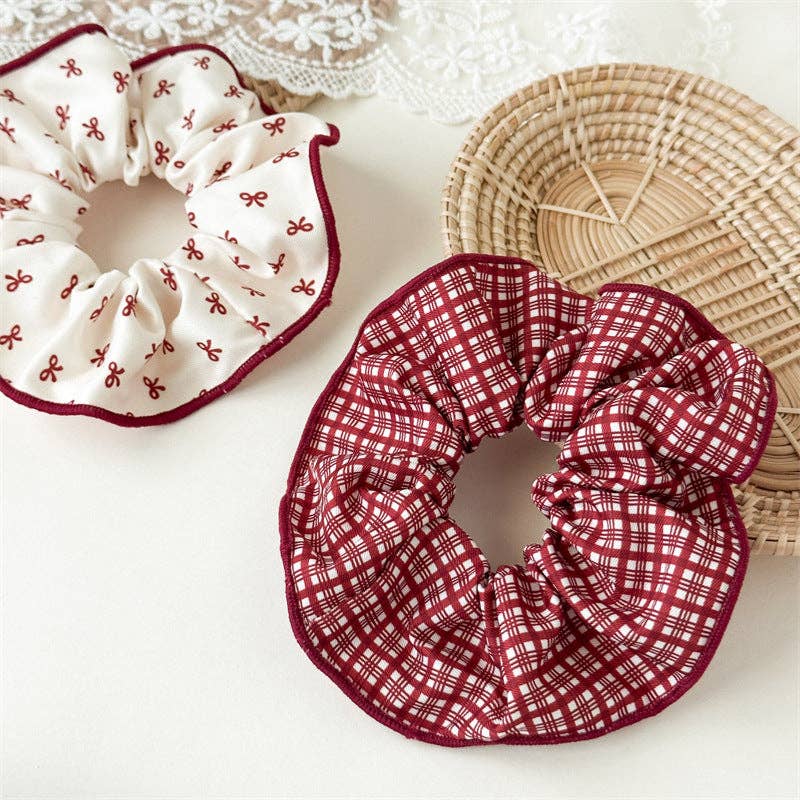 Cute Plaid Polka Dot Stretchy Hair Scrunchie 8BW6HSR60T