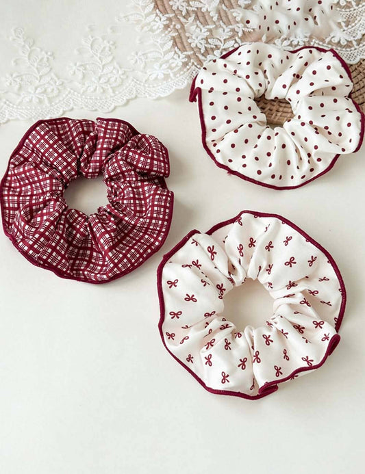 Cute Plaid Polka Dot Stretchy Hair Scrunchie 8BW6HSR60T