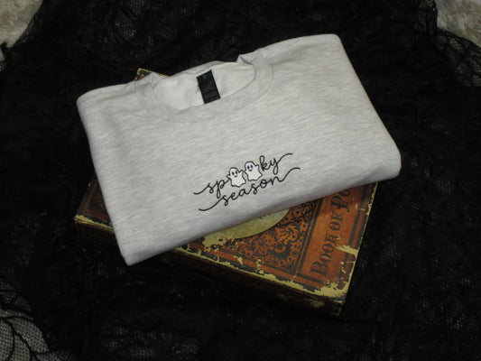 Spooky Season Ghost Embroidered Crewneck
