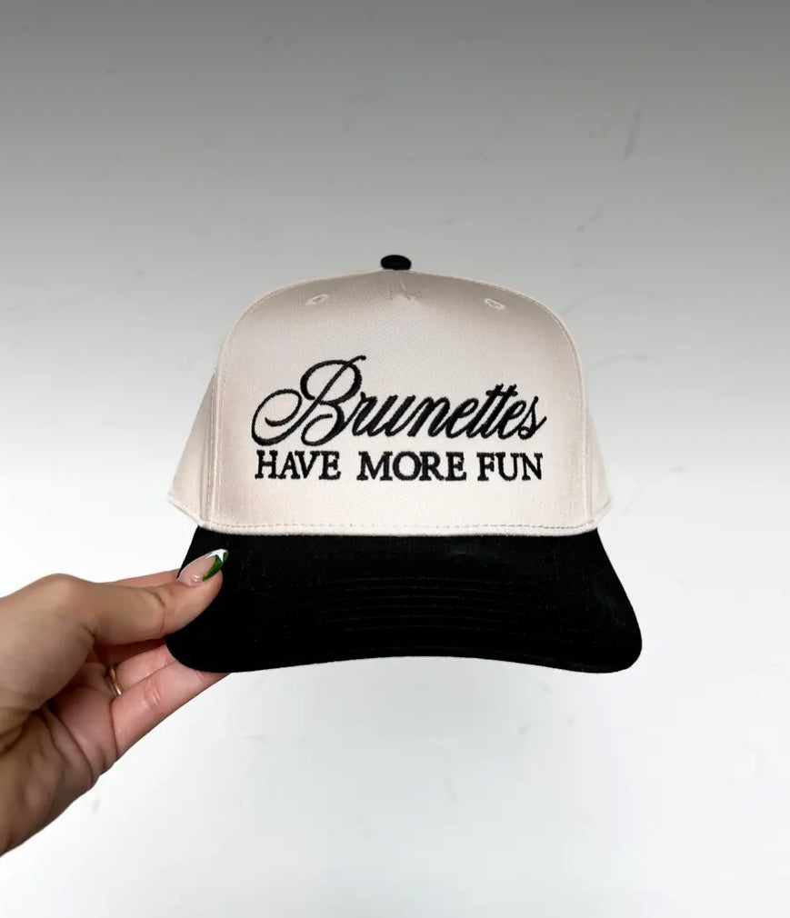 Brunettes have more fun trucker hat