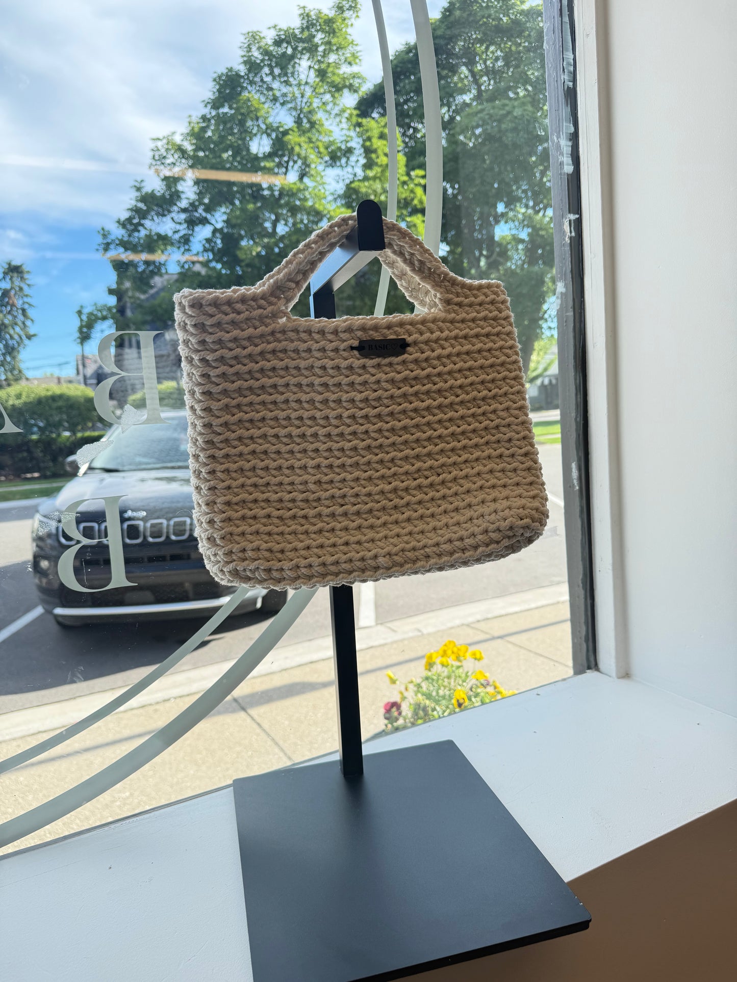 Beige Crochet Bags
