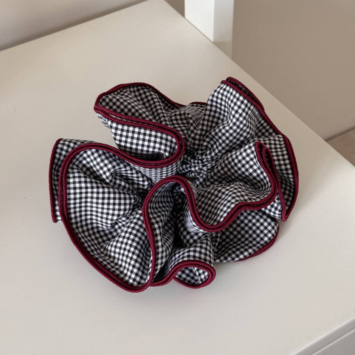 Polka Dot Gingham Ruffled Hair Scrunchies DP25F976