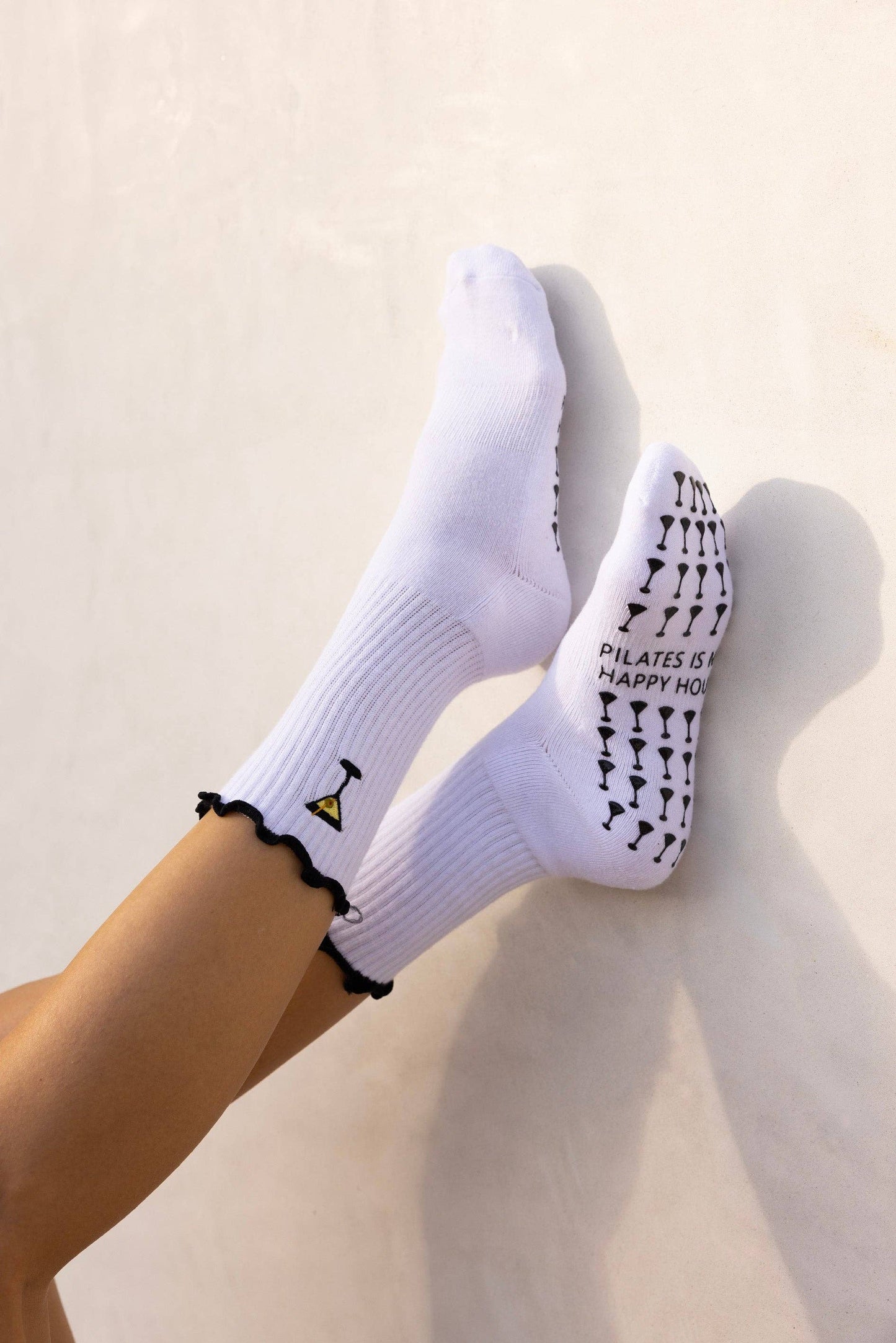 Pilates is my Happy Hour Martini Grip Socks