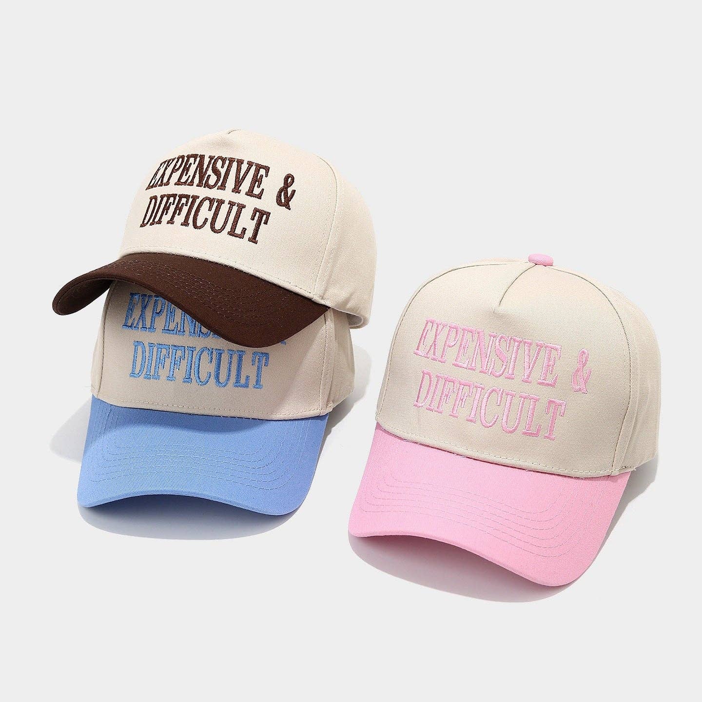 Color Contrast Letter Embroidery Adjustable Baseball Cap 8BK6HAT93