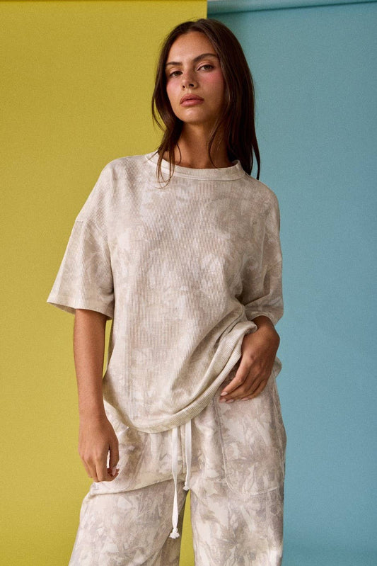 CAMO RIBBED LOOSE FIT SHIRT