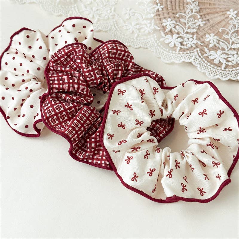 Cute Plaid Polka Dot Stretchy Hair Scrunchie 8BW6HSR60T