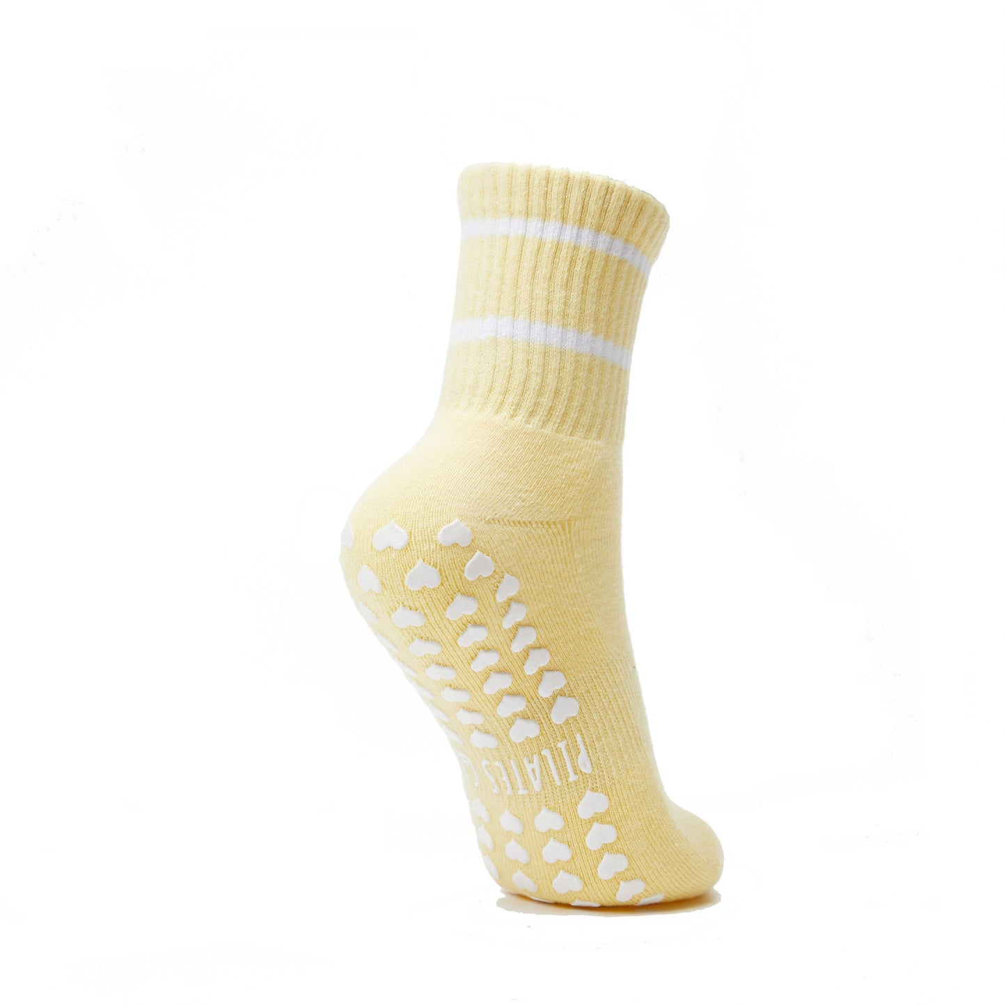 Serving Core Pilates Grip Socks in Pale Yellow