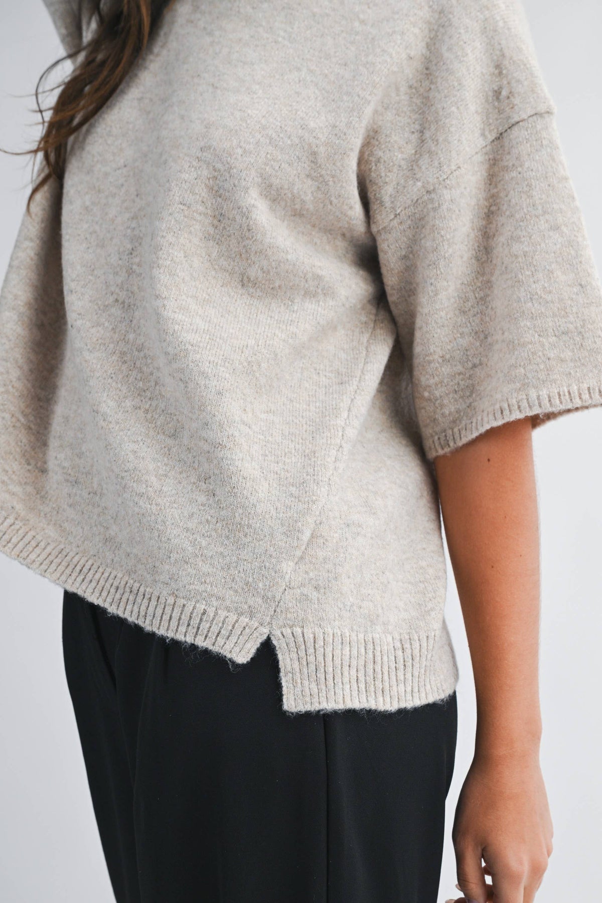 *SMALL ONLY*  Oat Short Sleeve Knit Sweater