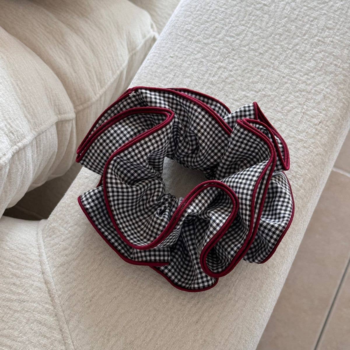 Polka Dot Gingham Ruffled Hair Scrunchies DP25F976