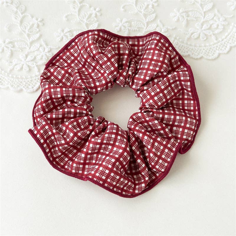 Cute Plaid Polka Dot Stretchy Hair Scrunchie 8BW6HSR60T